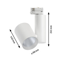 ProRail3 LED Schienenspot Zeuz 60° 2860lm 33W 3000K dimm