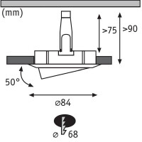 LED Einbauleuchte 3-Step-Dim Nova schwenkbar rund 84mm 50&de