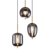 Globo 15345-3MM Blacky I Hängeleuchte Metall Messingfar