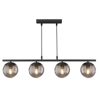 Globo 15830-4H Blama Hängeleuchte Metall Schwarz Matt, 