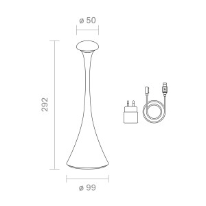 Akku-Tischleuchte Nudrop 290mm salbeigrün