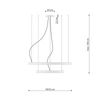 Kronleuchter RIO 2 55/78 weiß LED 3000K 4