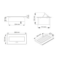 Einbausteckdose Kombibox 3x Steckdose schwarz 5